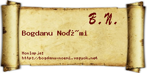 Bogdanu Noémi névjegykártya